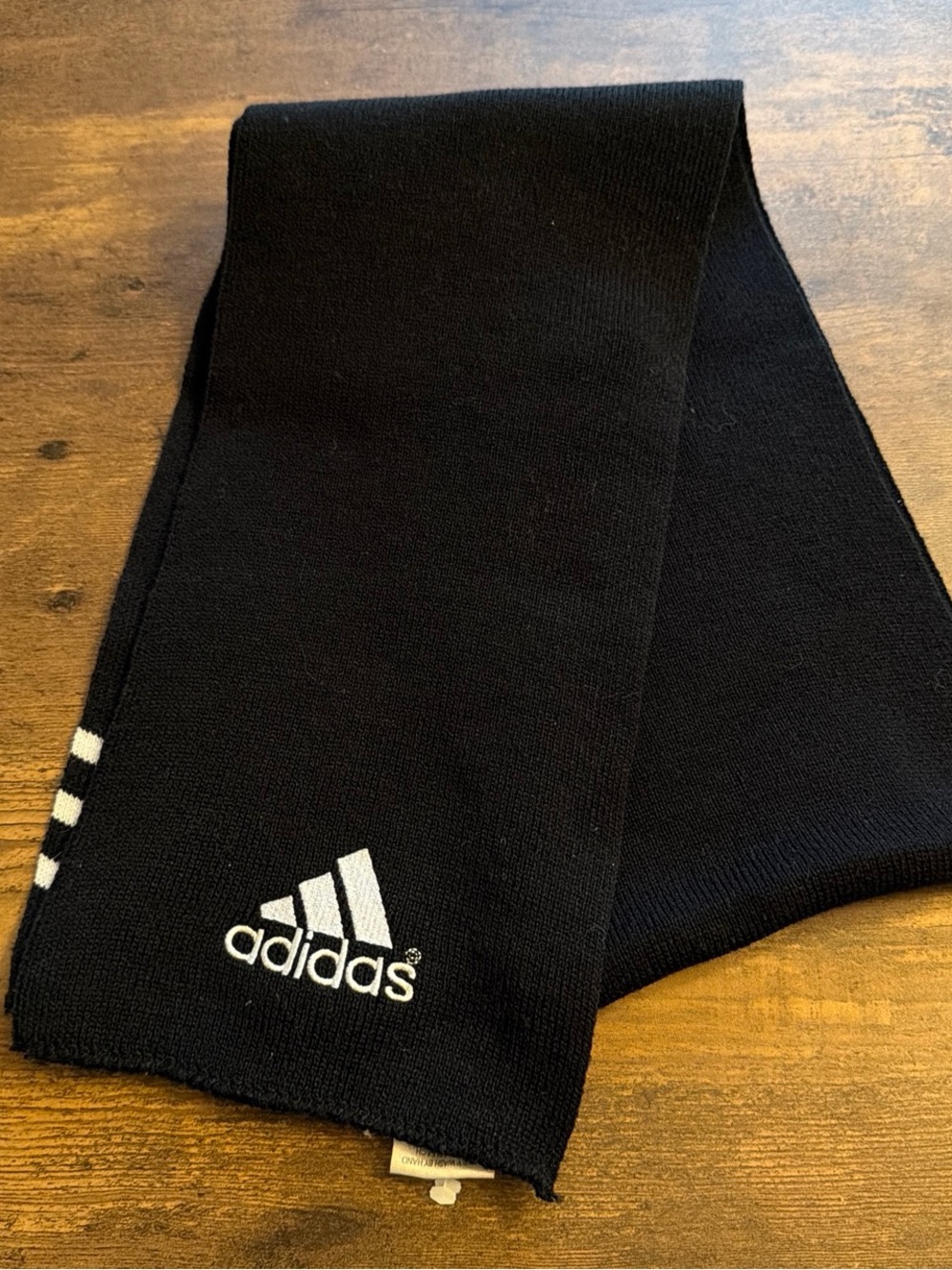 Adidas Men’s Black Logo Athletic Scarf